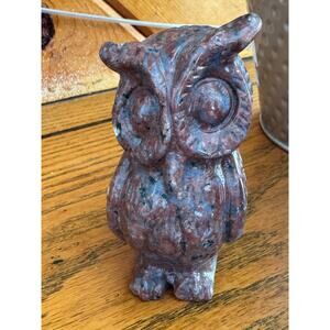 Carved Stone Owl Figurine Polished Stone Sculpture